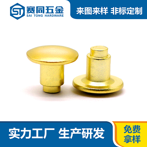 鐵鍍黃銅圓頭實(shí)心臺階鉚釘