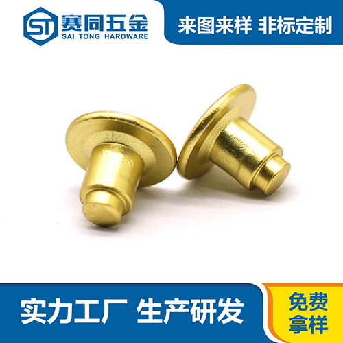 鐵鍍黃銅圓頭實(shí)心臺階鉚釘